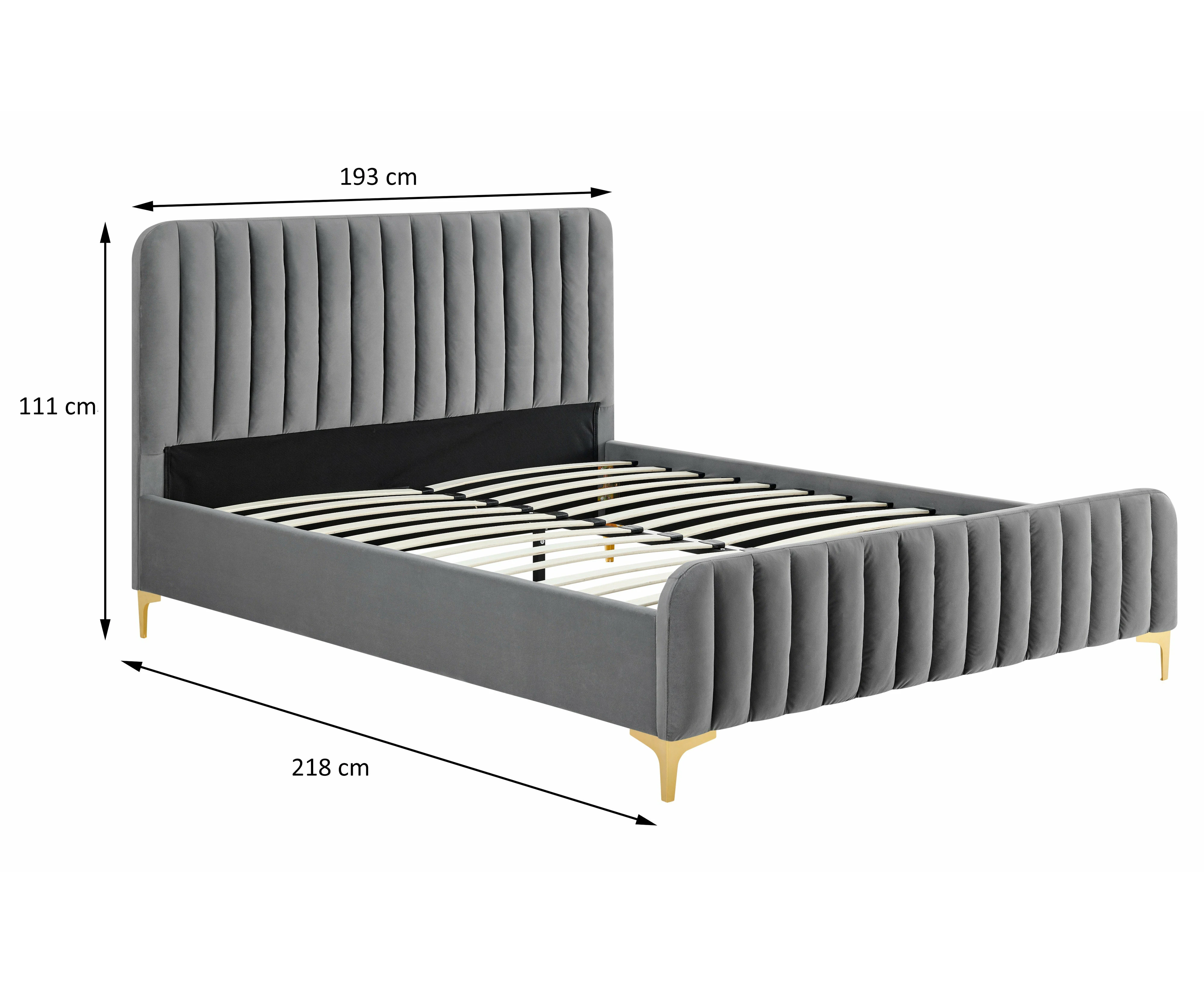 Shangri La Victoria Velvet Bed Grey