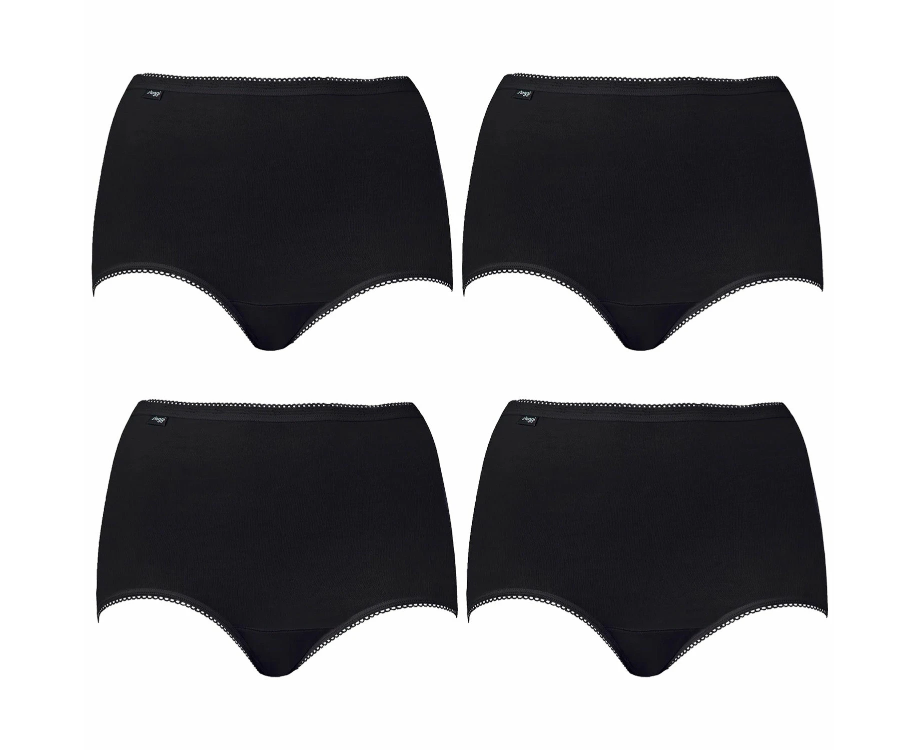 4x Sloggi Originals Maxi Briefs Womens Ladies Underwear Undies Panties Black Bulk 10054778