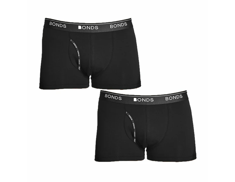 2x Bonds Guyfront Trunks Mens Black Briefs Boxer Undies Underwear MZVJ Bulk