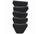 5 Pack Bonds Girls Bikini Kids Black Comfy Cotton Briefs Undies Underwear Panties UWCE5A