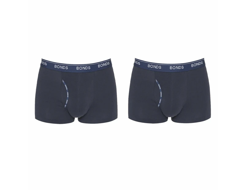 2x Bonds Guyfront Trunks Mens Navy Blue Briefs Boxer Undies Underwear MZVJ Bulk