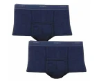 2 Pack Bonds Extra Support Mens Brief Boxer Undies Underwear M821 Navy Blue