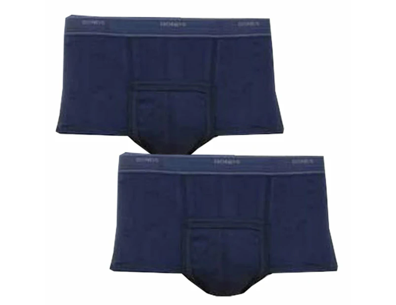 2 Pack Bonds Extra Support Mens Brief Boxer Undies Underwear M821 Navy Blue