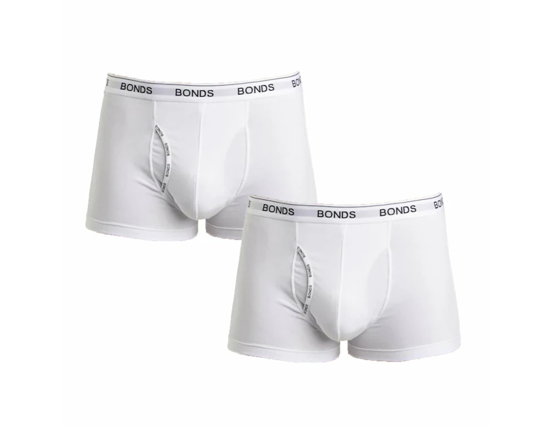 2x Bonds Guyfront Trunks Mens White Briefs Boxer Undies Underwear MZVJ Bulk