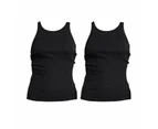 2 Packs Bonds Womens Organic Chesty Singlet Tank Top Underwear Black WTHY