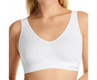 3 Pack Bonds Womens Seamless Wireless Wire Free White Comfy Crop Bra WVLHY Bulk