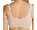 3 Pack Bonds Womens Seamless Wireless Wire Free Beige Comfy Crop Bra WVLHY Bulk