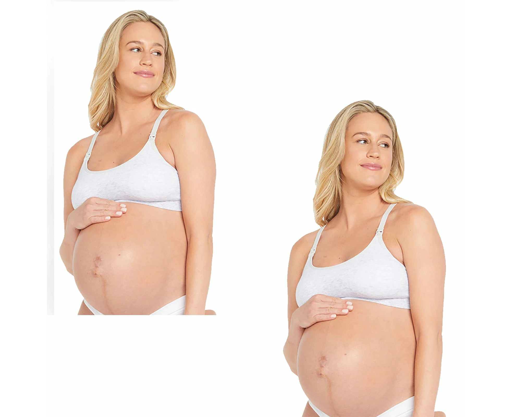 2x Bonds Maternity Nursing Breastfeeding Pregnancy Seamfree Crop Bra Grey