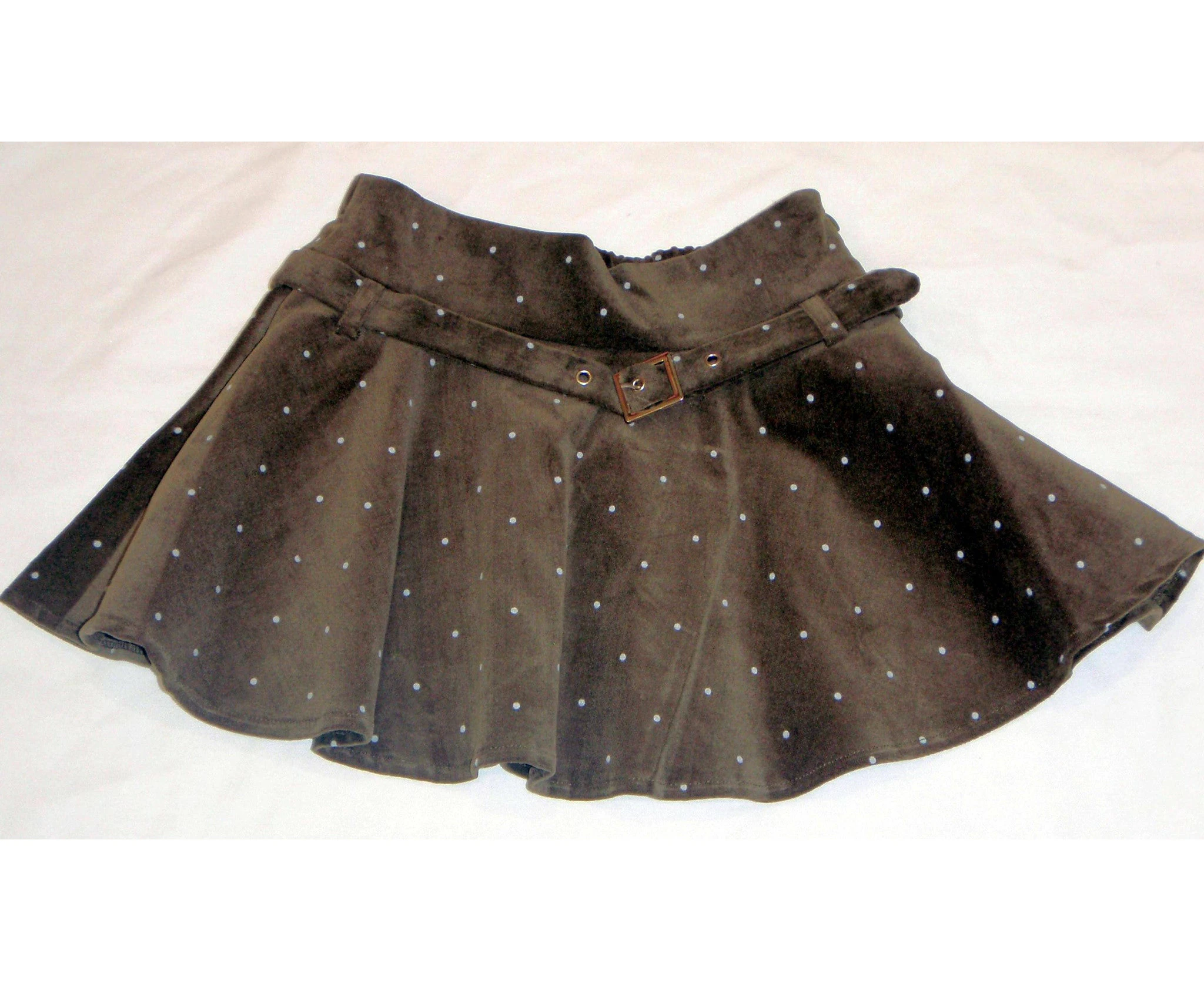 Mirtillo Velvet Olive Skirt