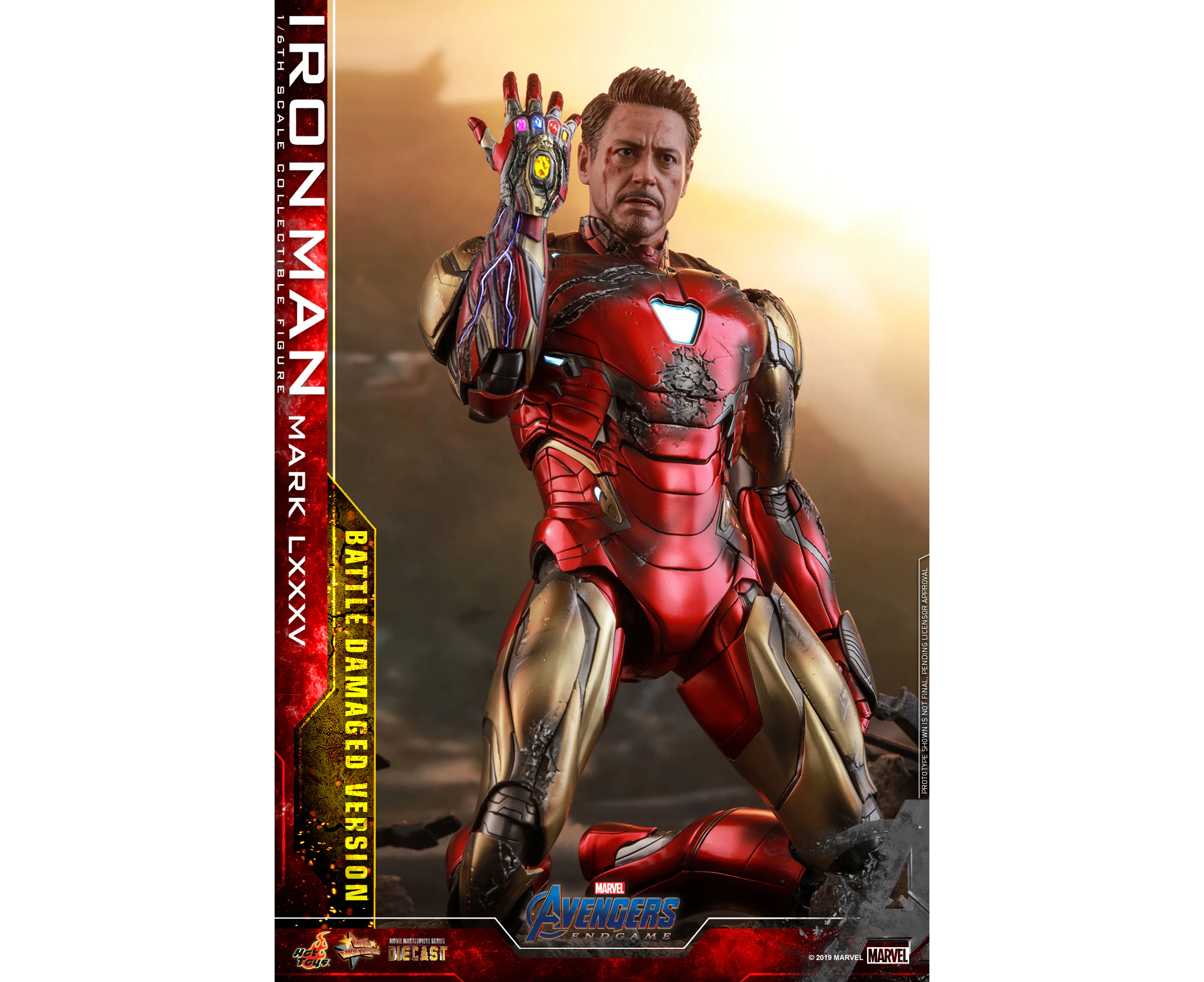 Endgame Iron Man MK LXXXV (Battle Damaged) Hot Toys 1/6 Diecast 12" Figure MMS543-D33