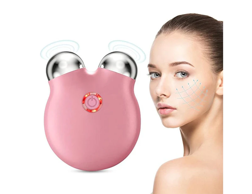 Beakey Mini Facial Massager with 3 Intensity Levels for Face Lifting Sculpting-Pink