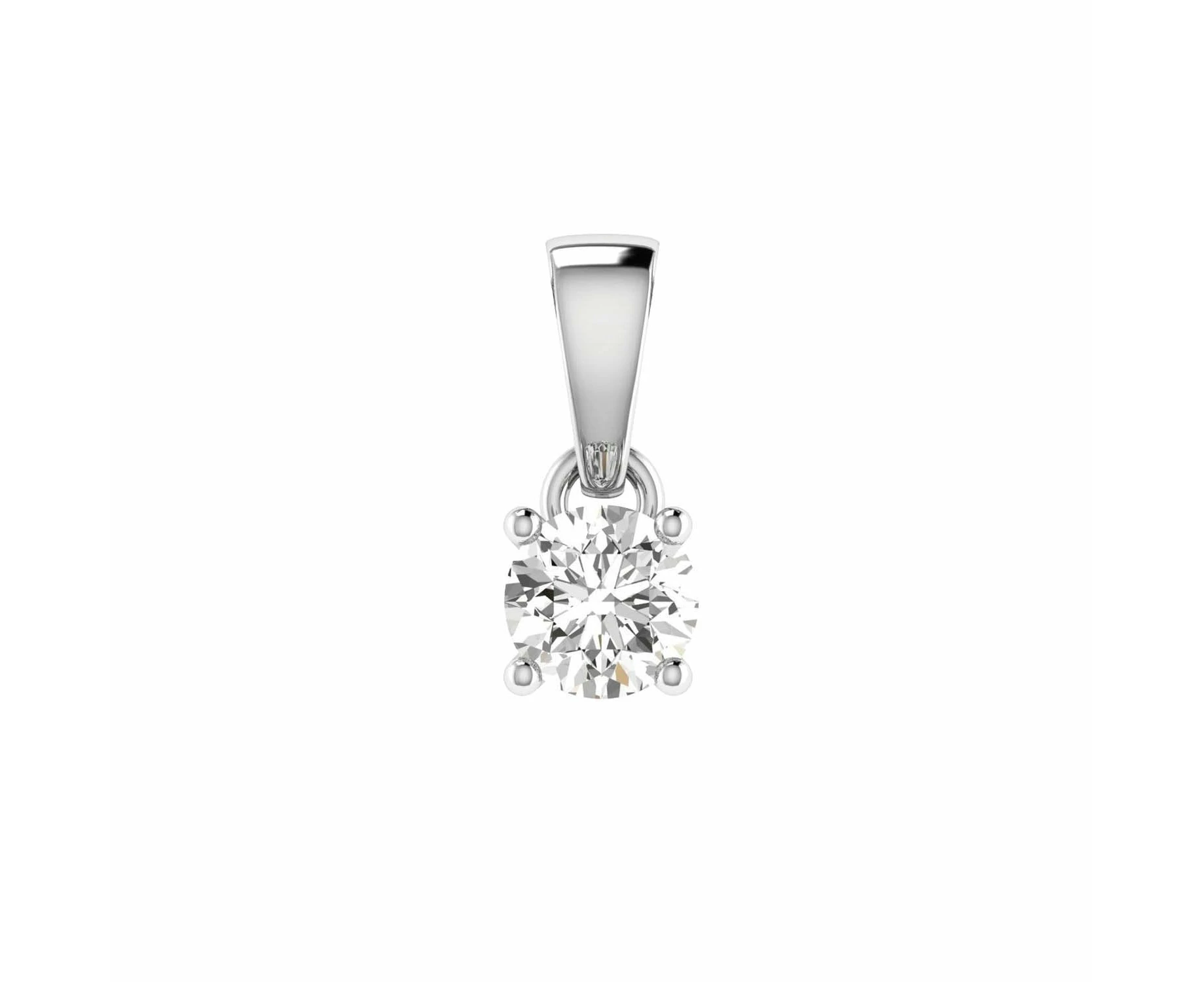 Diamond Solitaire Pendant with 0.10ct Diamonds in 9K White Gold - 9WCP10