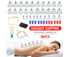 32 Cups Set Vacuum Massage Cupping Kit Acupuncture Suction Massager Pain Relief