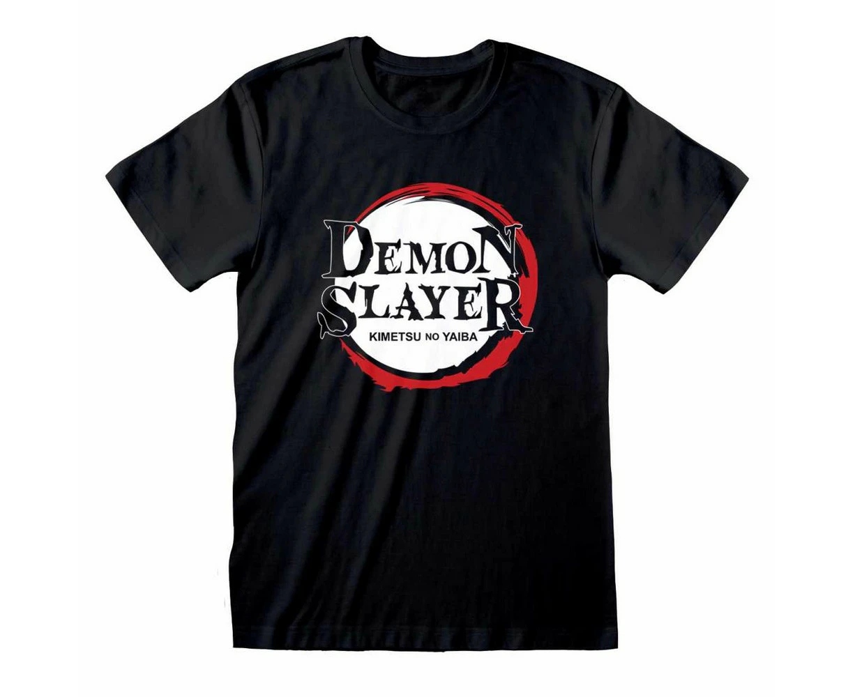 Demon Slayer Unisex Adult Logo T-Shirt (Black) - HE1862