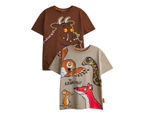 The Gruffalo Boys Characters Short-Sleeved T-Shirt (Pack of 2) (Brown) - NS8458