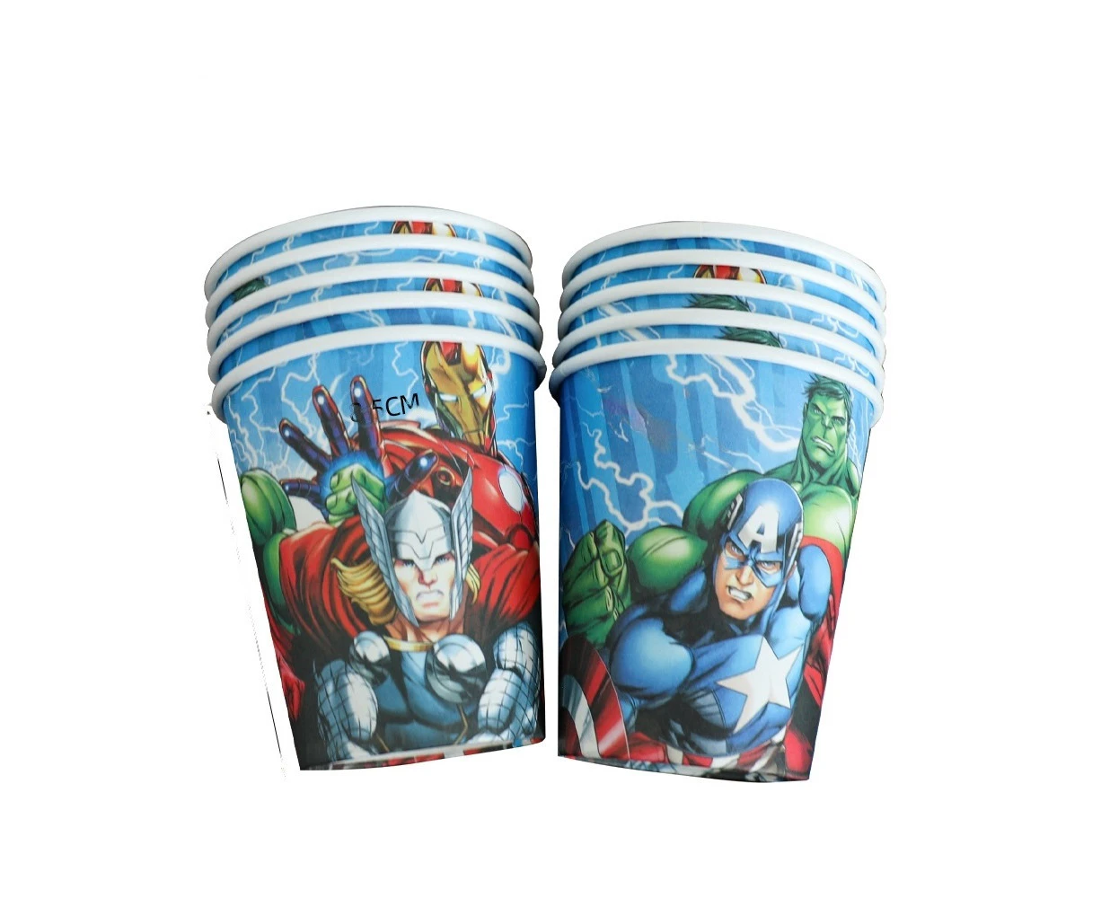 10PC Superhero Avengers Cups Birthday Decorations Party Supplies