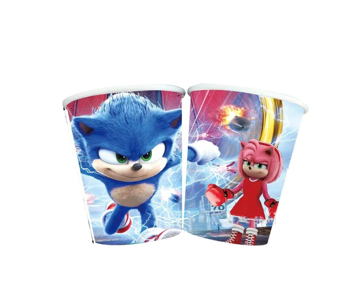 10PC New Sonic the Hedgehog Cups Birthday Decorations Party Supplies