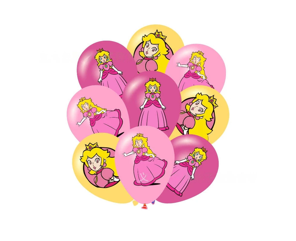 18PC Princess Peach Balloons Birthday Decorations Party Supplies