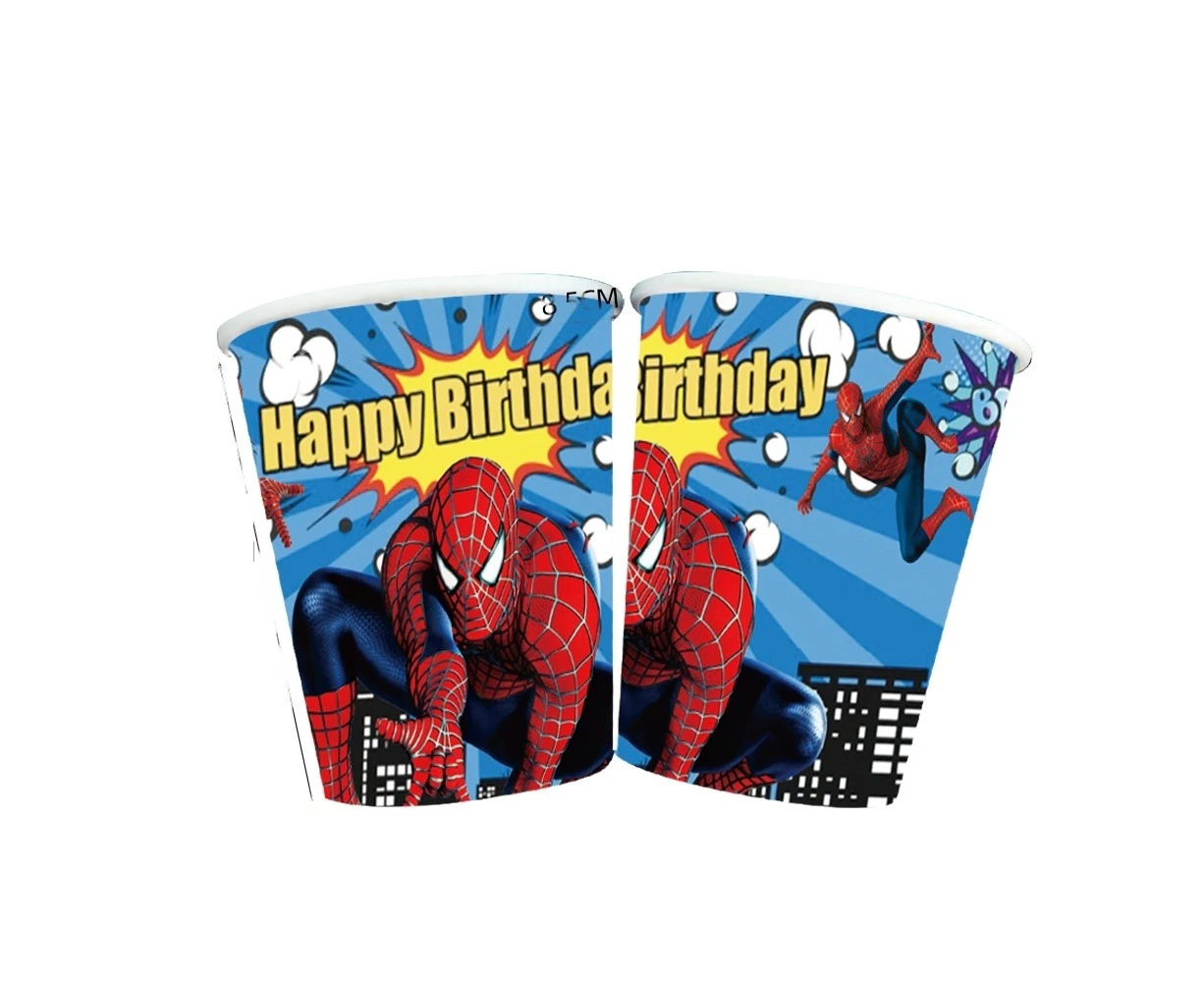 10PC Spiderman Cups Birthday Decorations Party Supplies