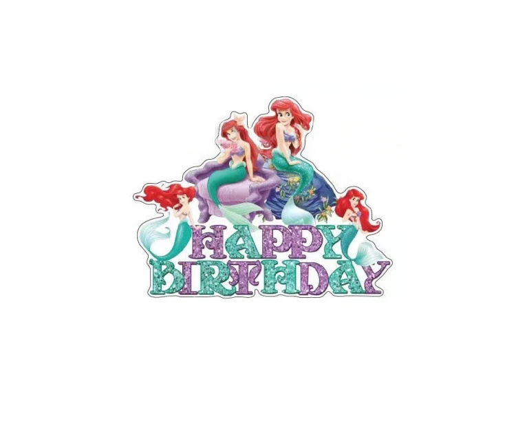 Ariel the Little Mermaid Birthday Cake Topper Birthday Party Supplies Decorations