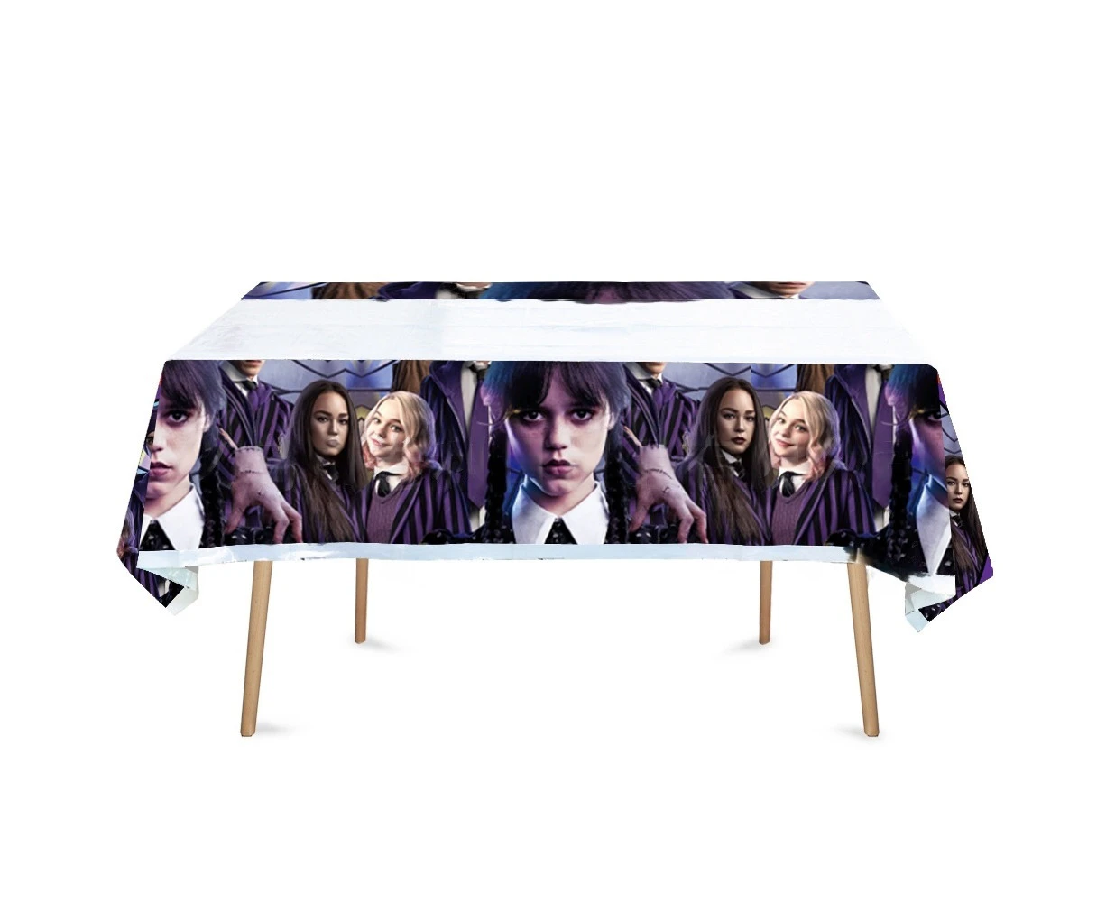 Wednesday Addams Tablecloth Birthday Decorations Party Supplies 108x180cm