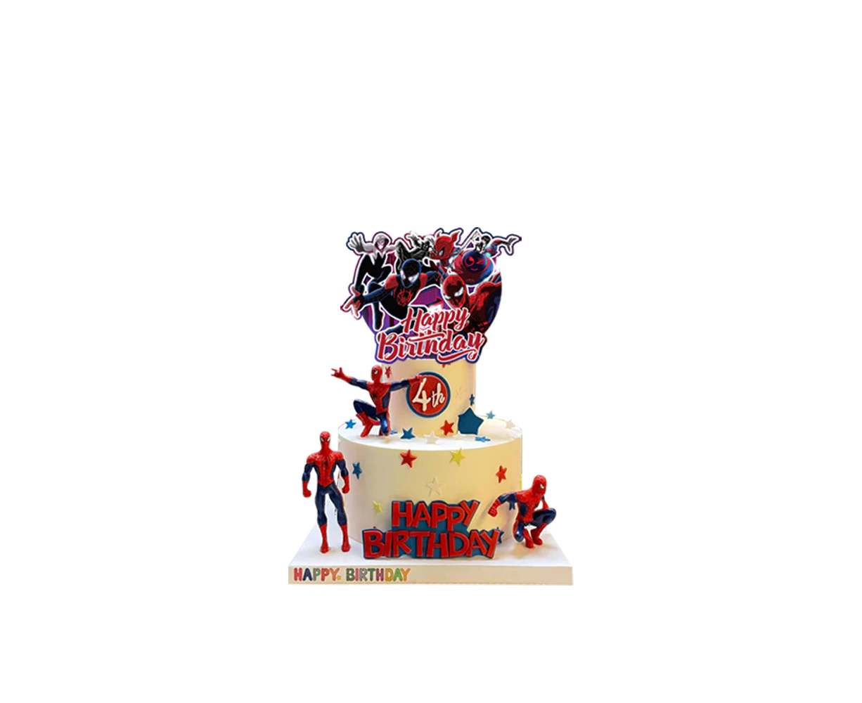 Miles Morales Spiderman Spiderverse Birthday Cake Topper Birthday Decorations Party Supplies