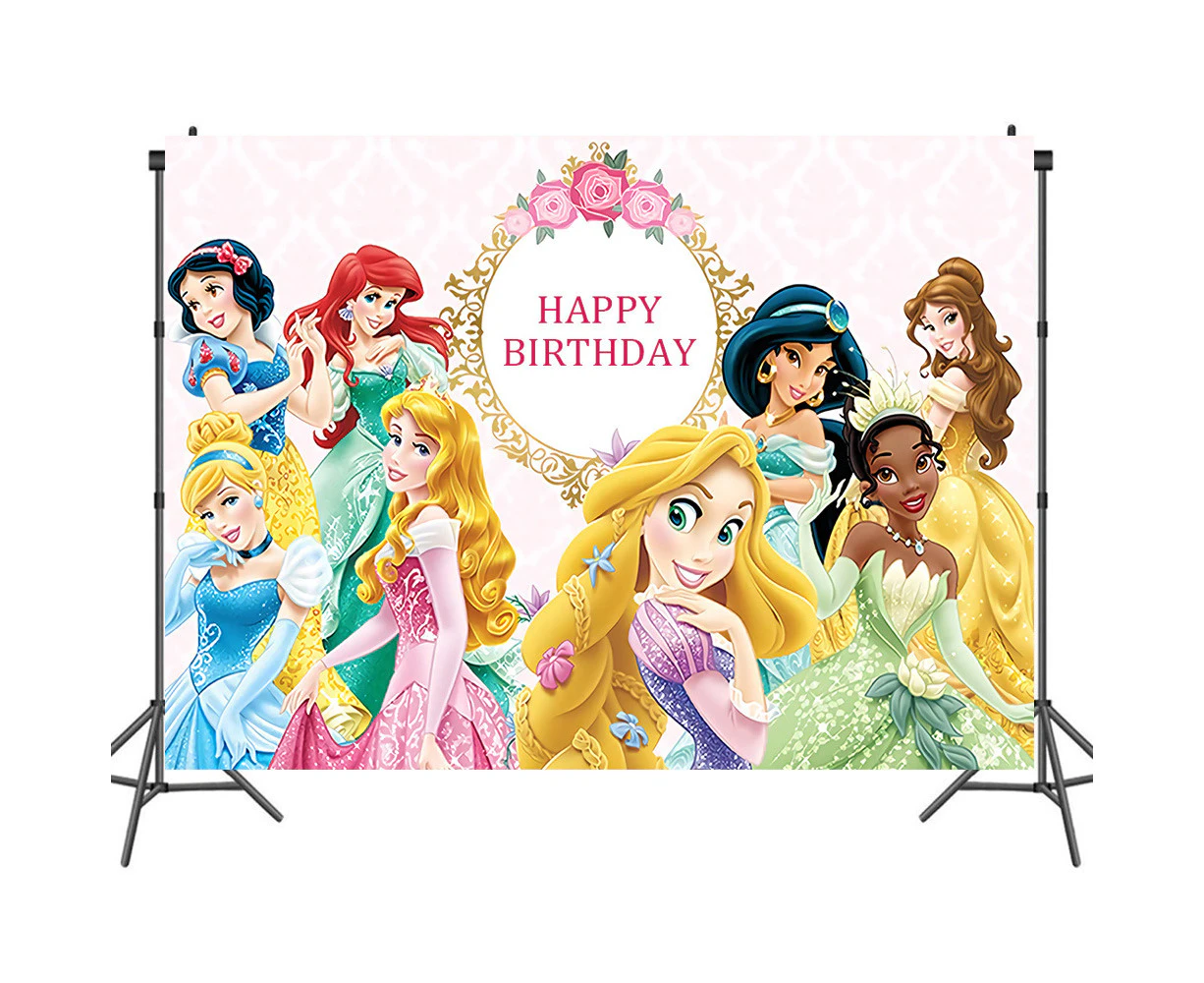 Princess Backdrop Party Supplies Background Banner Birthday Decorations 150x100cm