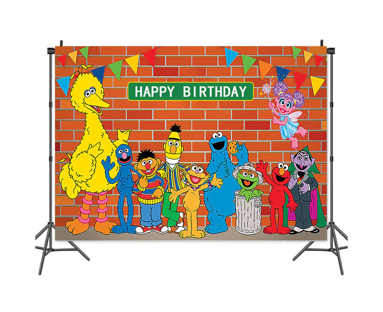 Sesame Street Backdrop Party Supplies Background Banner Birthday Decorations 150x100cm