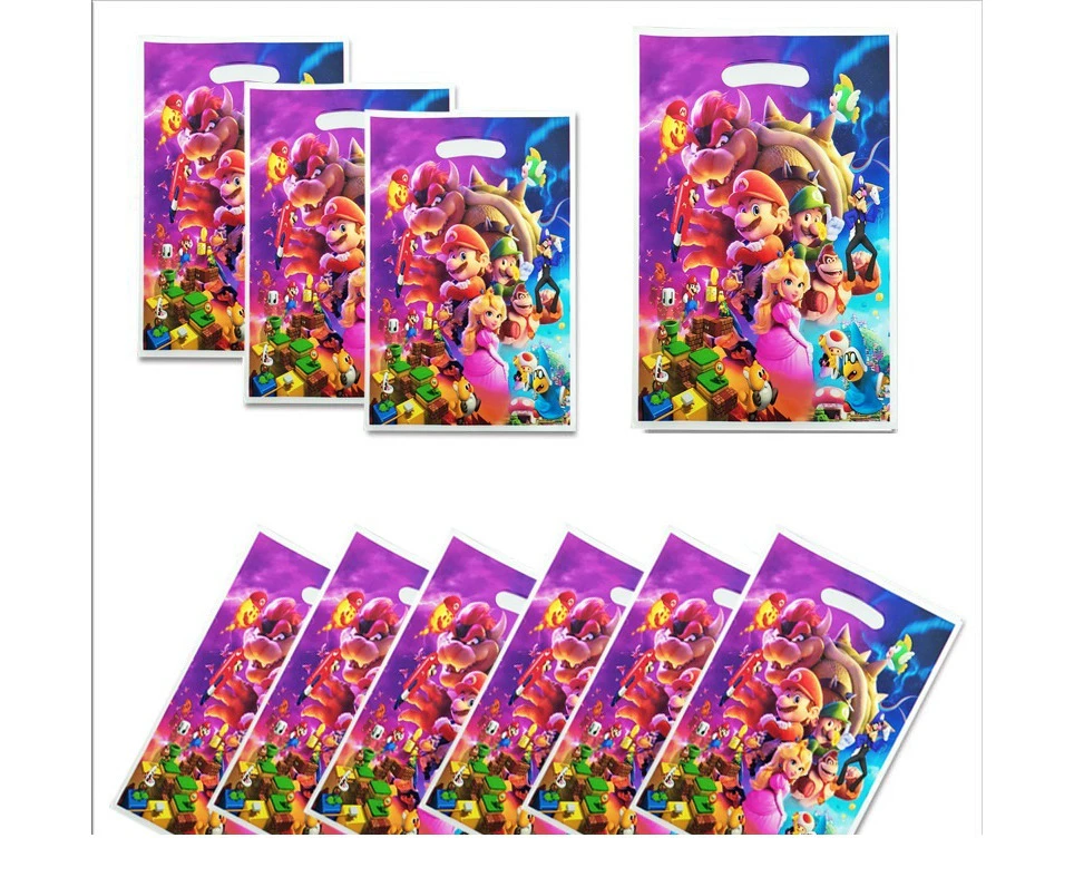 10PC Super Mario Movie Loot Bags Candy Bag Birthday Party Favours Decoration