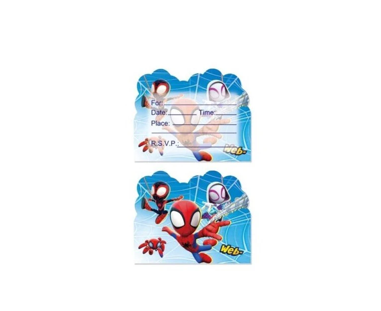 10PC Spidey and Friends Spiderman Invitation Cards Birthday Decorations Party Supplies