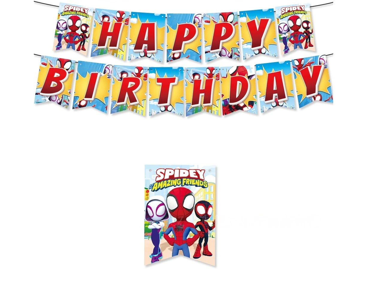 Spidey and Friends Spiderman Birthday Banner Party Supplies Birthday Decoration