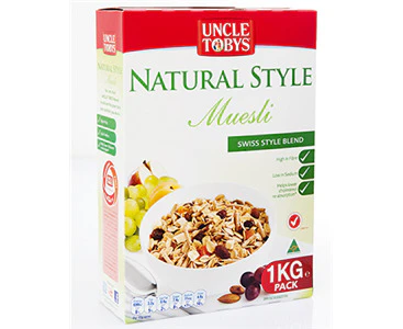 9 X  Muesli Natural Swiss Blend 1Kg