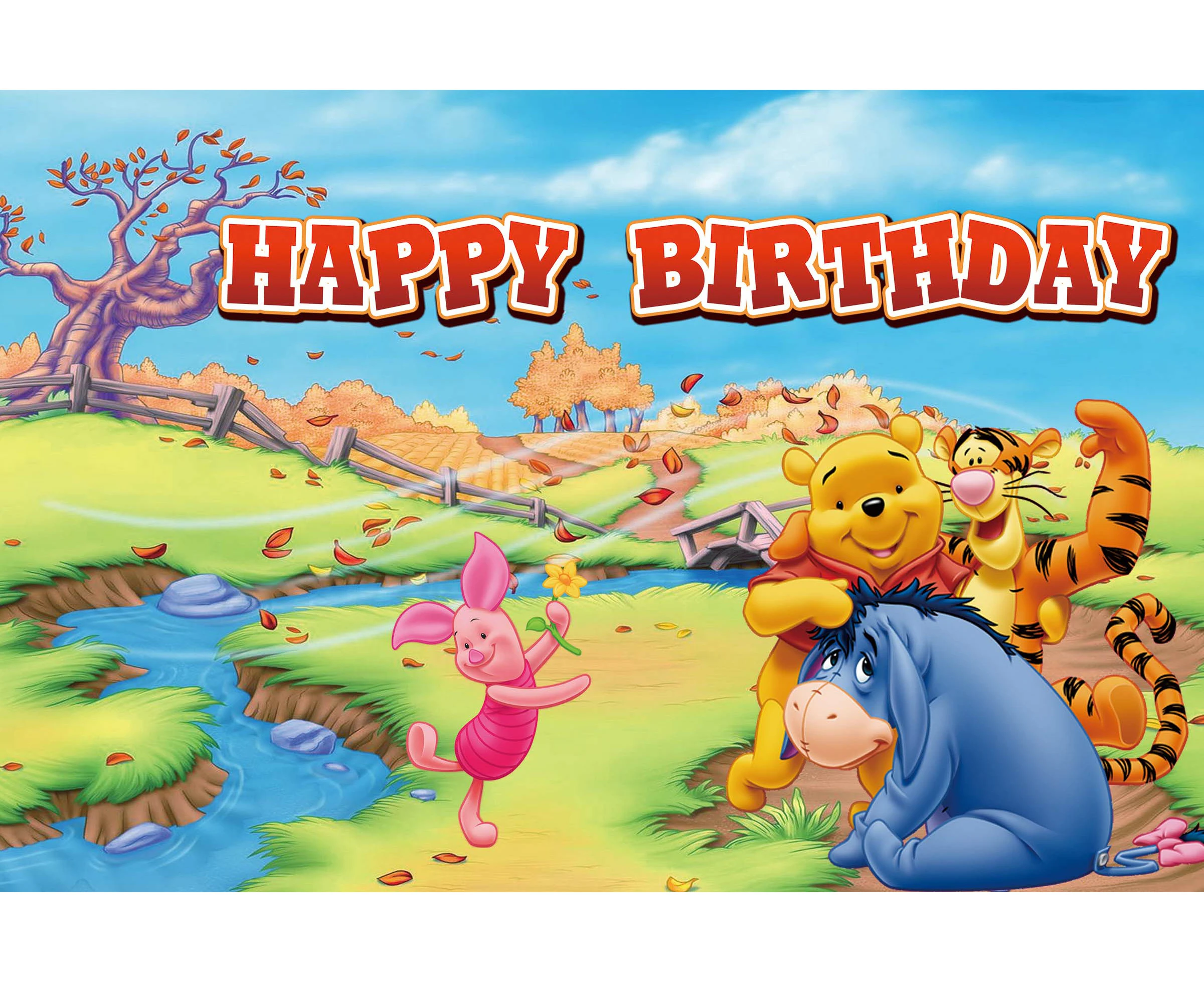 Winnie the Pooh Backdrop Party Supplies Background Banner Birthday Decorations 150x100cm