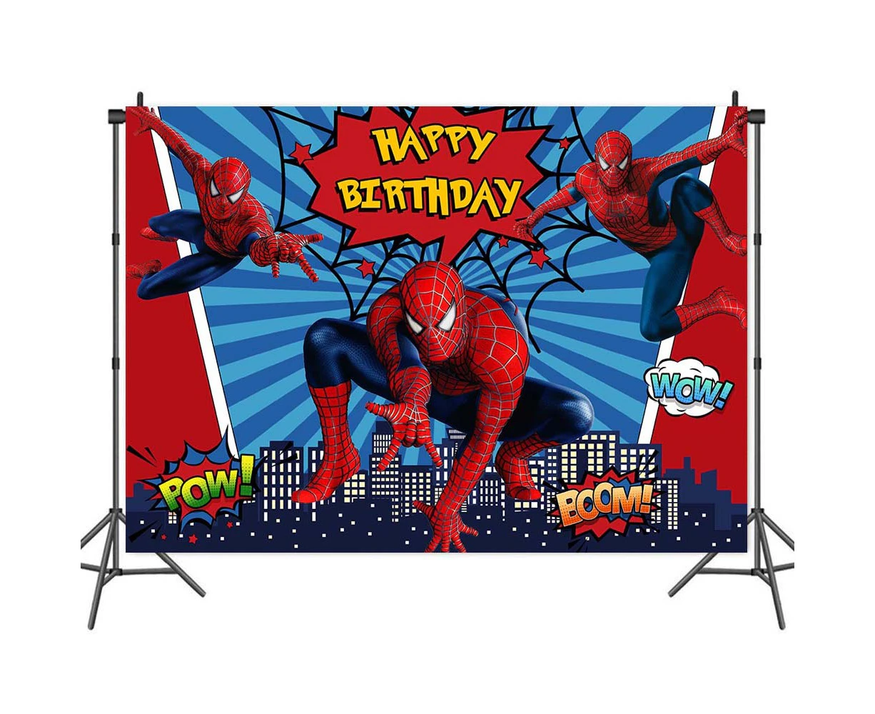 Spiderman Backdrop Party Supplies Background Banner Birthday Decorations 150x100cm