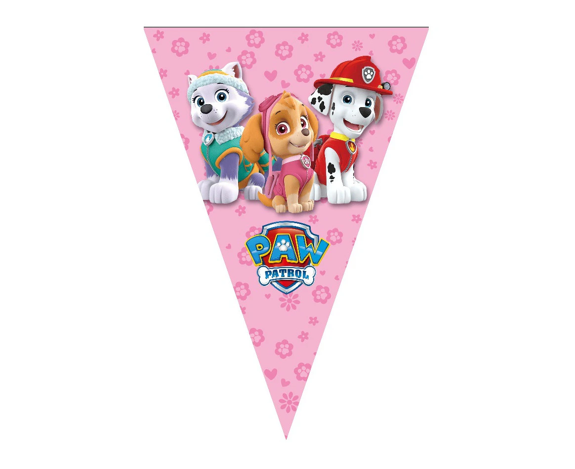 Girls Paw Patrol Bunting Banner Party Supplies Birthday Decoration