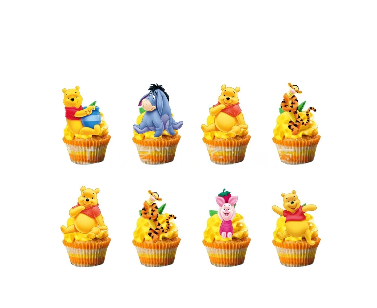 24PC Winnie the Pooh Cupcake Toppers Birthday Decorations Party Supplies