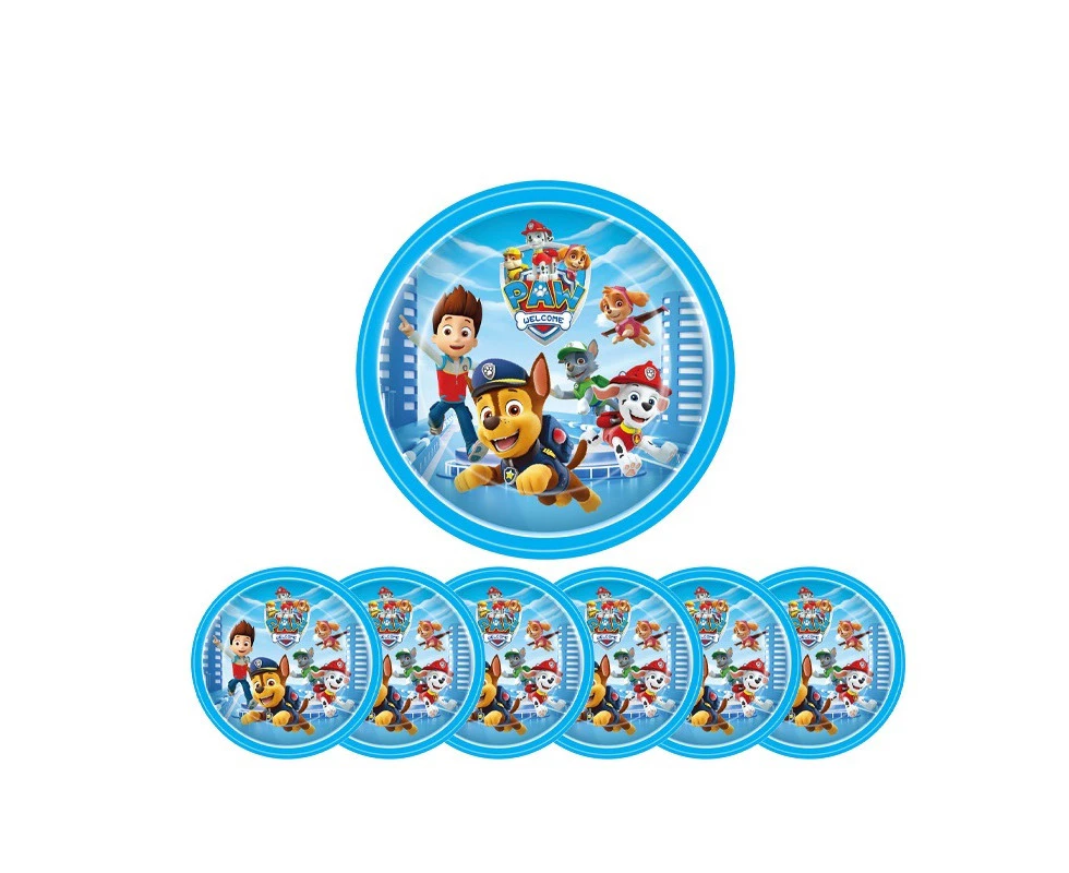 6PC Boys Paw Patrol Plates 7" Birthday Decorations Party Supplies