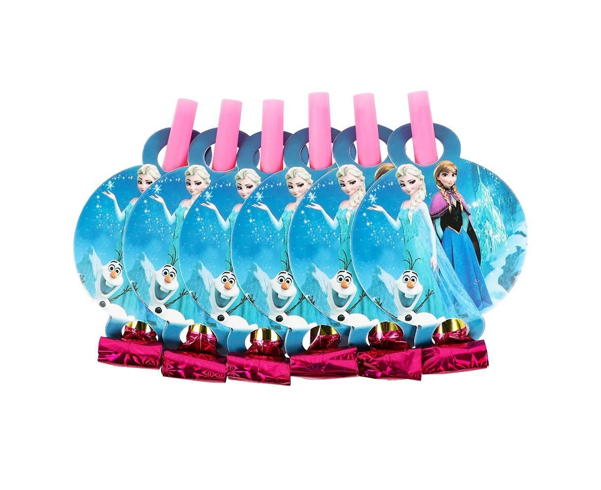 6PC Frozen Blowout Whistles Birthday Decorations Party Supplies