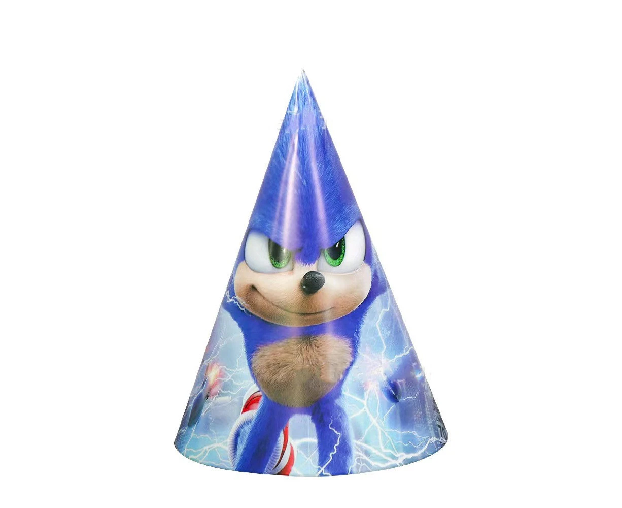 6PC New Sonic the Hedgehog Party Hat Birthday Decorations Party Supplies