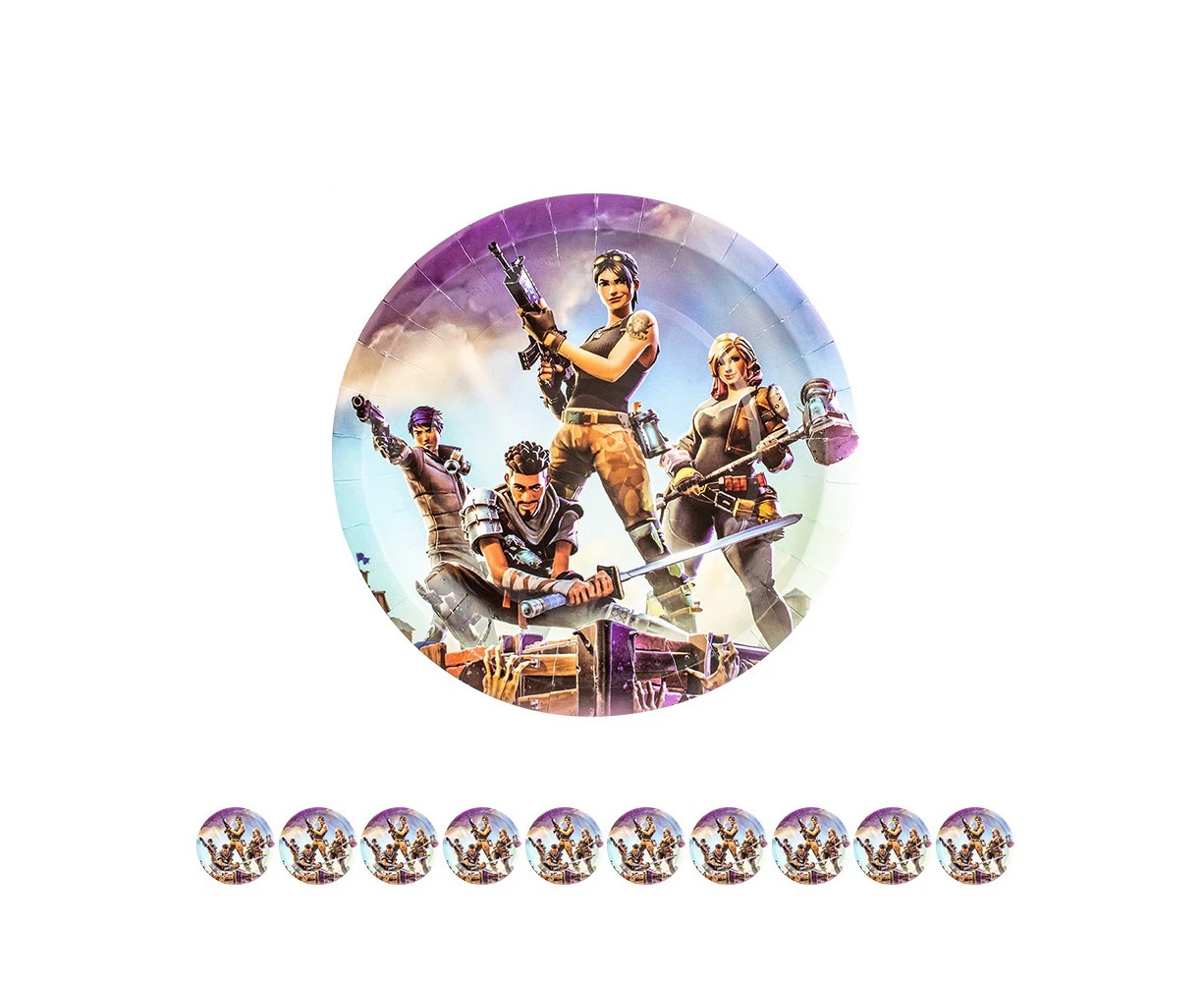 10PC Fortnite Plates 7" Birthday Decorations Party Supplies