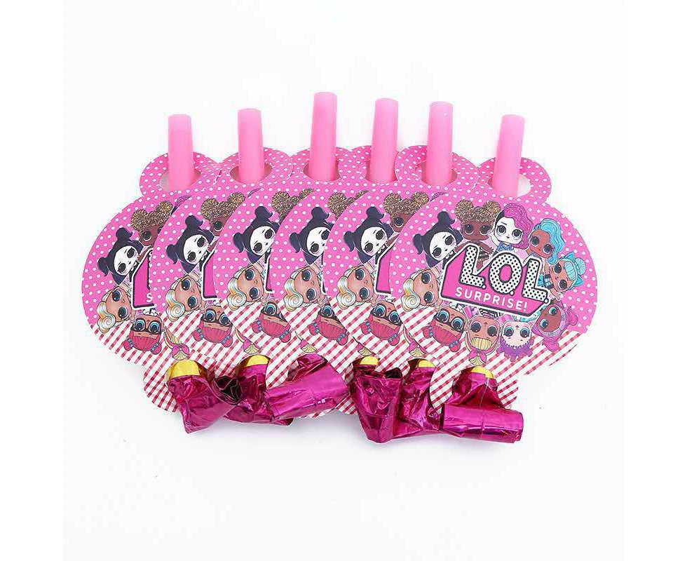 6PC LOL Surprise Blowout Whistles Birthday Decorations Party Supplies