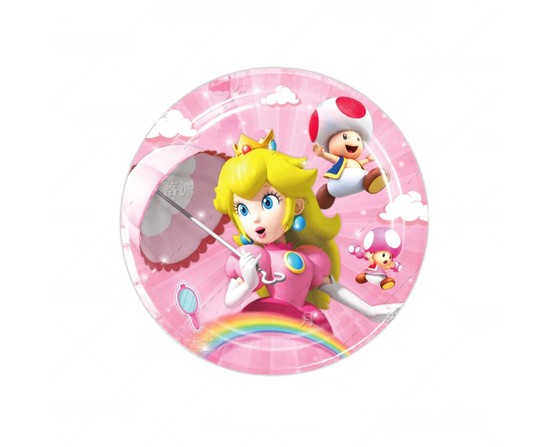 10PC Princess Peach Plates 7" Birthday Decorations Party Supplies