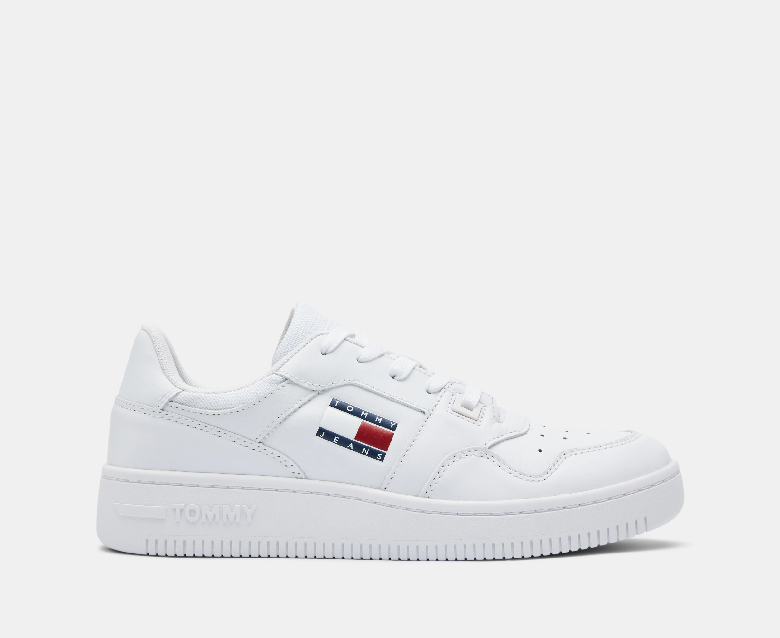 Tommy Jeans Women's Retro Basket Leather Sneakers - White