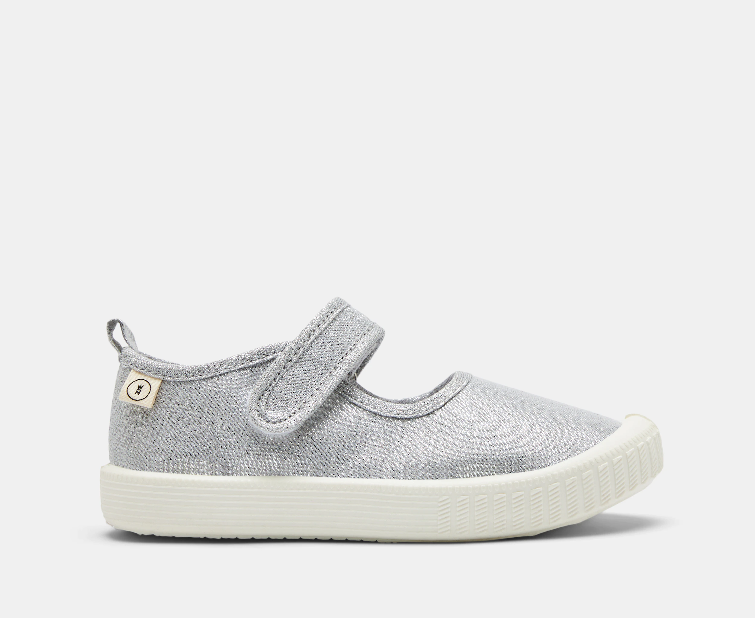 Walnut Melbourne Girls' Mary Jane Canvas Shoes - Metallic Silver