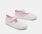 Walnut Melbourne Girls' Mary Jane Canvas Shoes - Dot Blush