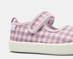 Walnut Melbourne Girls' Mary Jane Canvas Shoes - Check Lilac