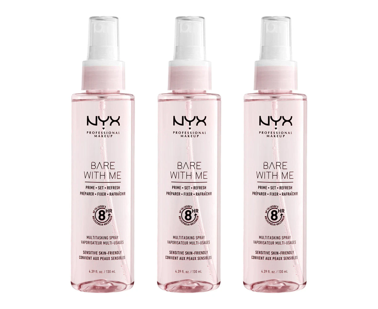 Nyx Professional Nyx Bare With Me Prime.set.refresh Multitasking Spray 130ml 3 Pack