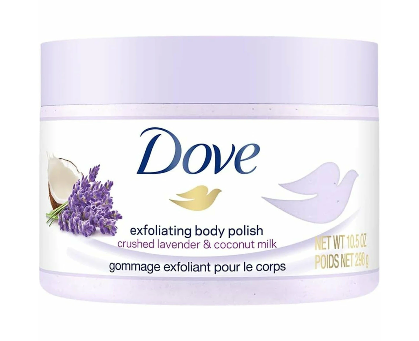 Dove Exfoliating Body Polish Crushed Lavender And Coconut Milk 298g