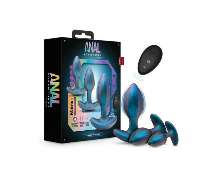 Intergalactic Pleasure: Anal Adventures Matrix Cosmos Plug Kit In Lunar Blue