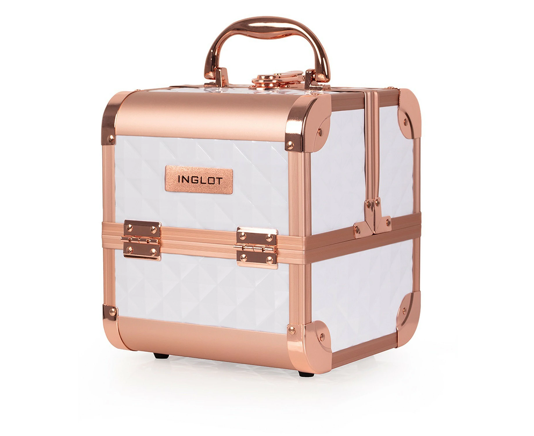 INGLOT COSMETICS MAKEUP CASE DIAMOND MINI WHITE&ROSE GOLD (MB152M)